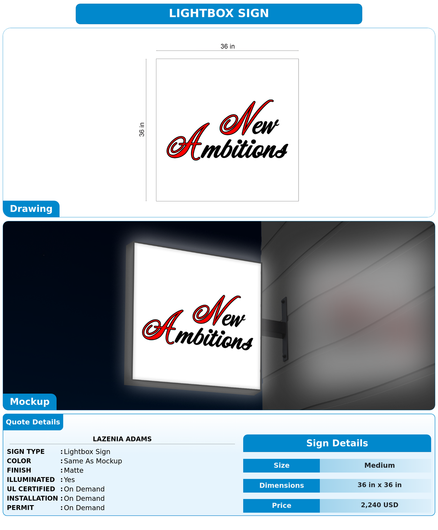 CUSTOM MOCKUP SIGN FOR Lazenia Adams