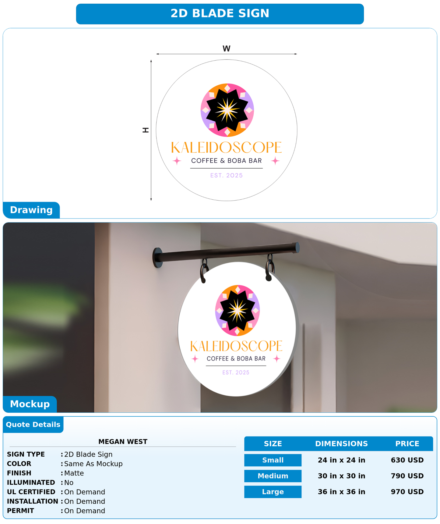 CUSTOM MOCKUP SIGN FOR Megan West