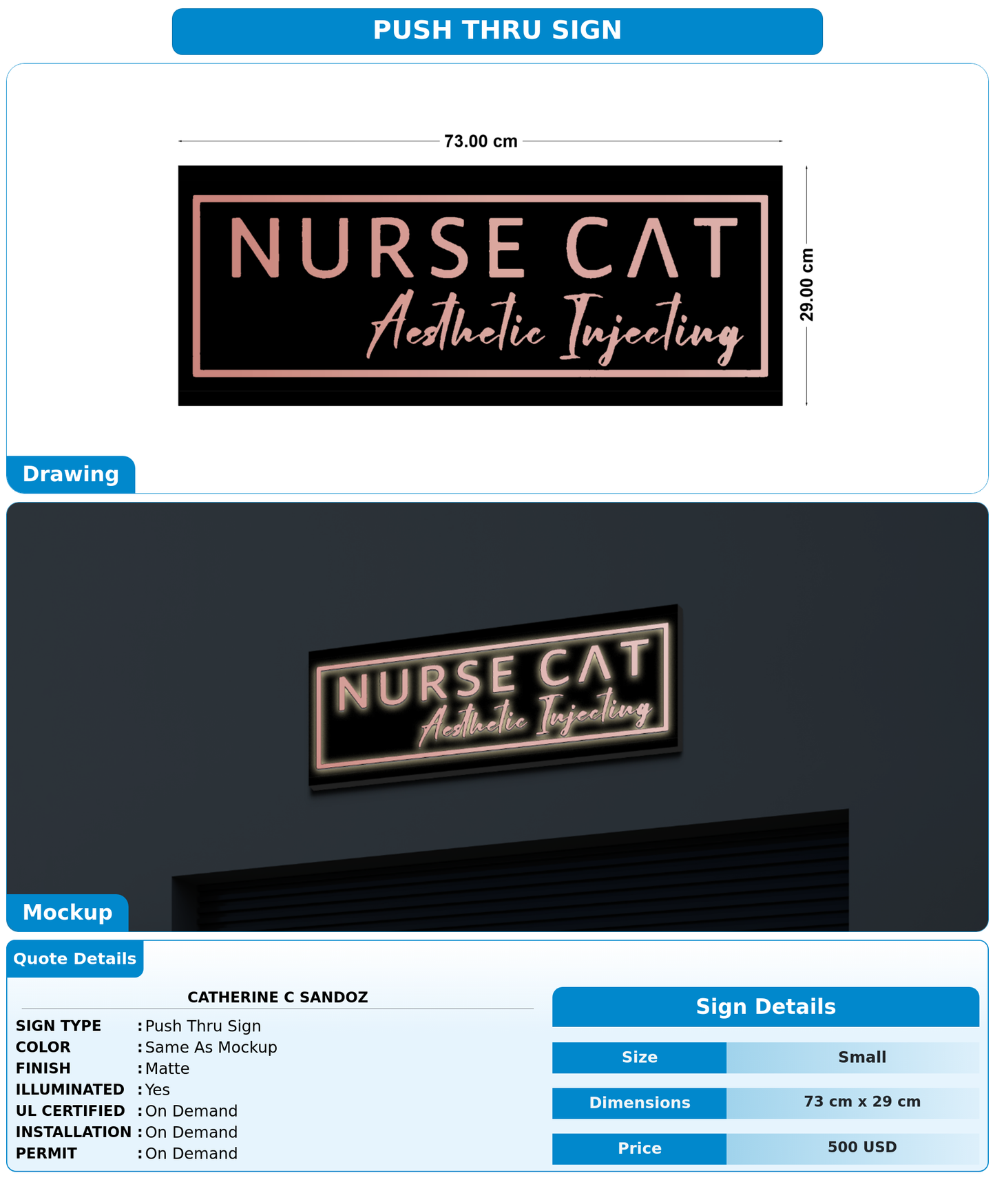 CUSTOM MOCKUP SIGN FOR Catherine C Sandoz