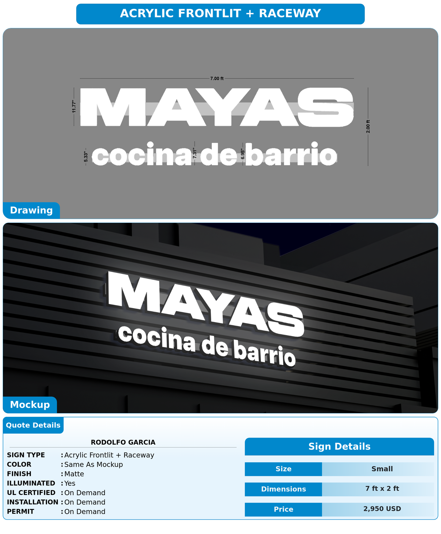 CUSTOM MOCKUP SIGN FOR Rodolfo Garcia