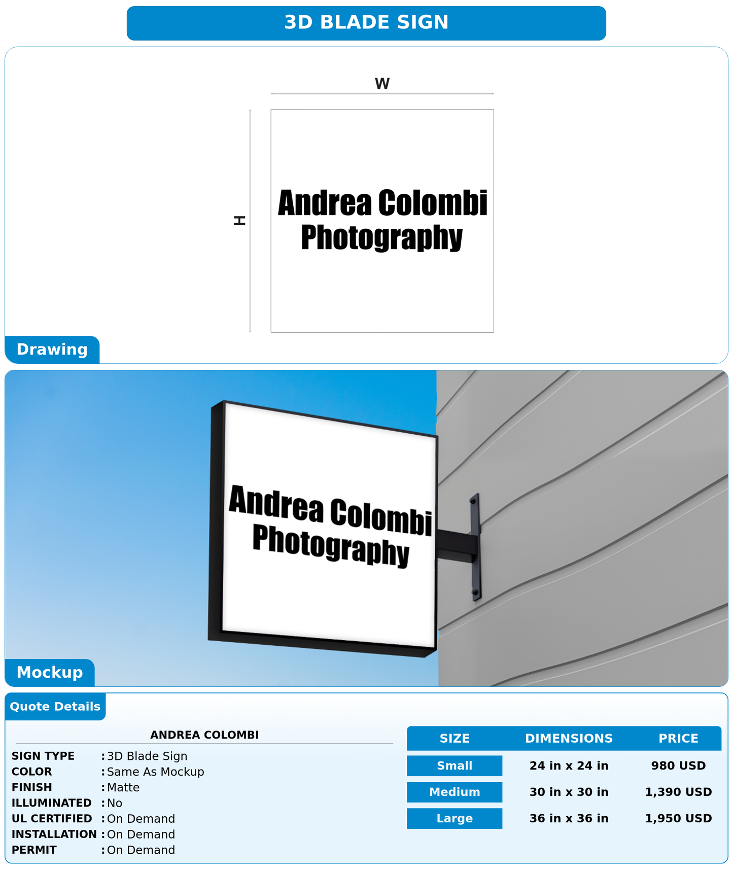 CUSTOM MOCKUP SIGN FOR Andrea Colombi