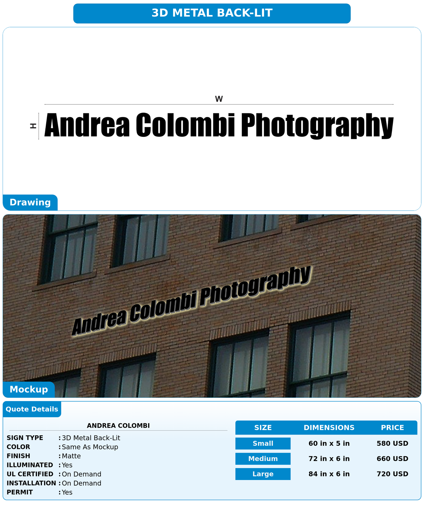 CUSTOM MOCKUP SIGN FOR Andrea Colombi