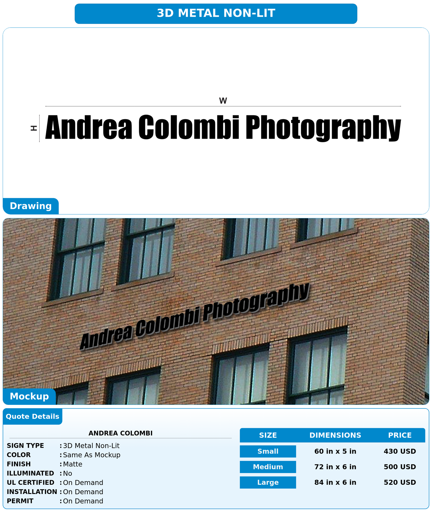 CUSTOM MOCKUP SIGN FOR Andrea Colombi