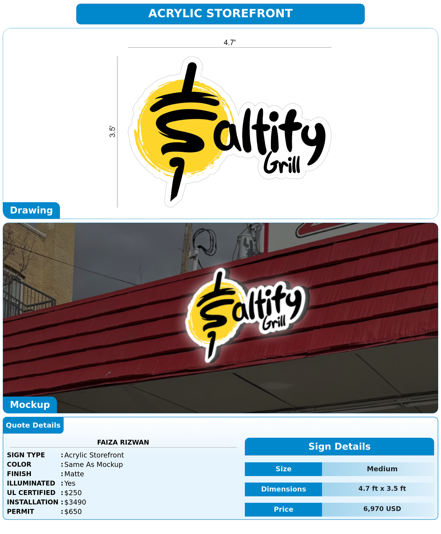 CUSTOM MOCKUP SIGN FOR Faiza Rizwan