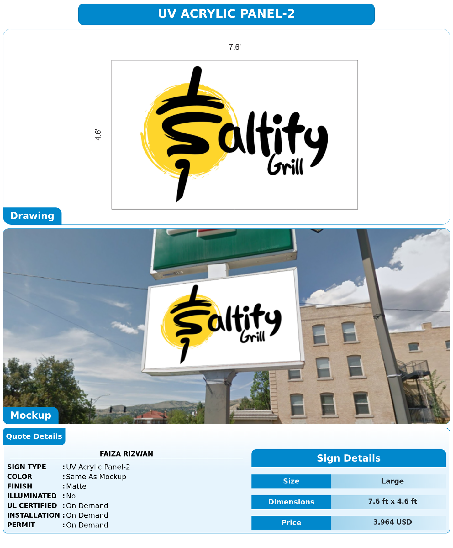 CUSTOM MOCKUP SIGN FOR Faiza Rizwan