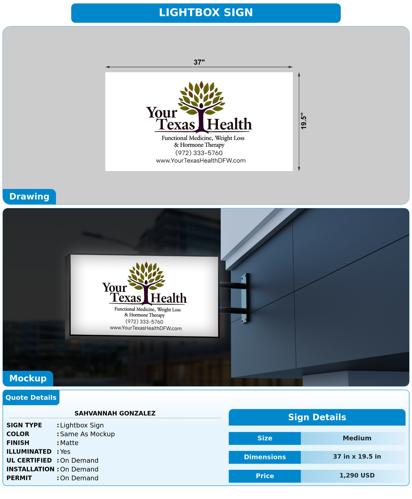 CUSTOM MOCKUP SIGN FOR Sahvannah Gonzalez