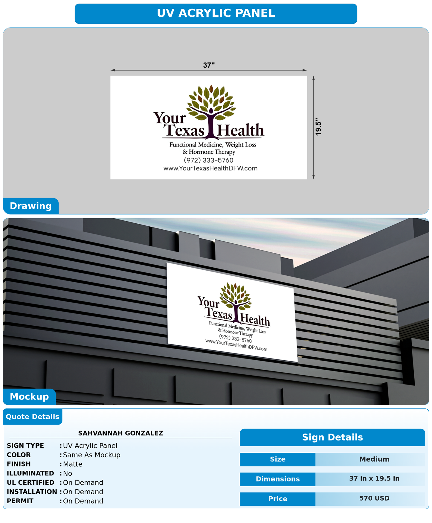 CUSTOM MOCKUP SIGN FOR Sahvannah Gonzalez
