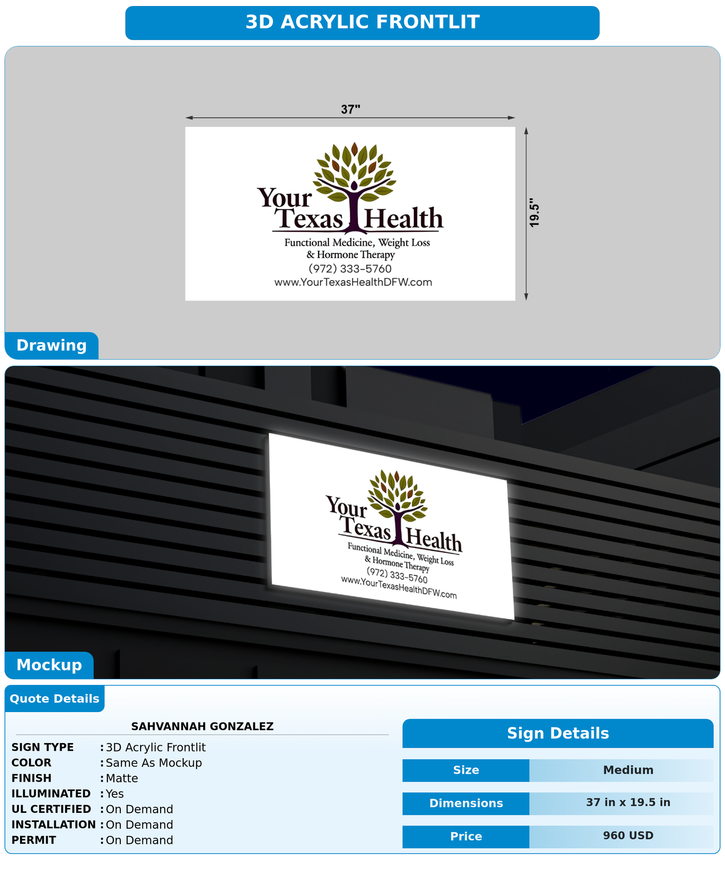 CUSTOM MOCKUP SIGN FOR Sahvannah Gonzalez