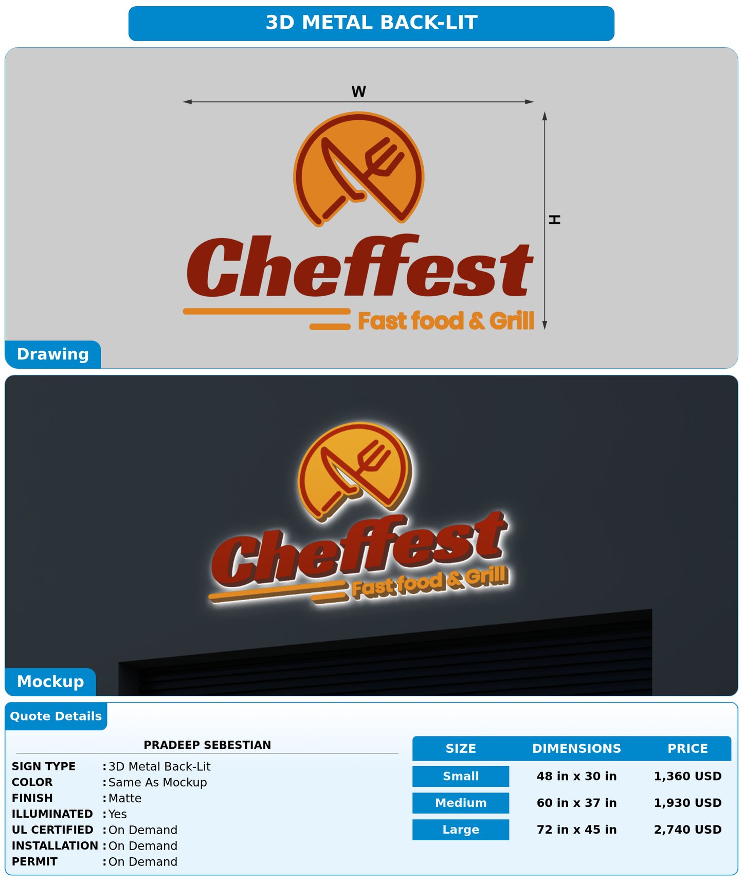 CUSTOM MOCKUP SIGN FOR Pradeep Sebestian