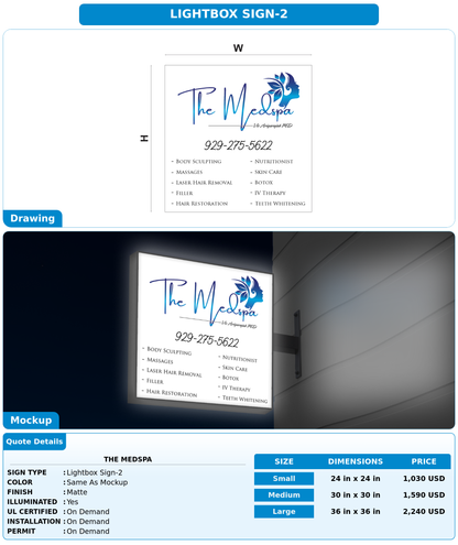 CUSTOM MOCKUP SIGN FOR THE MEDSPA