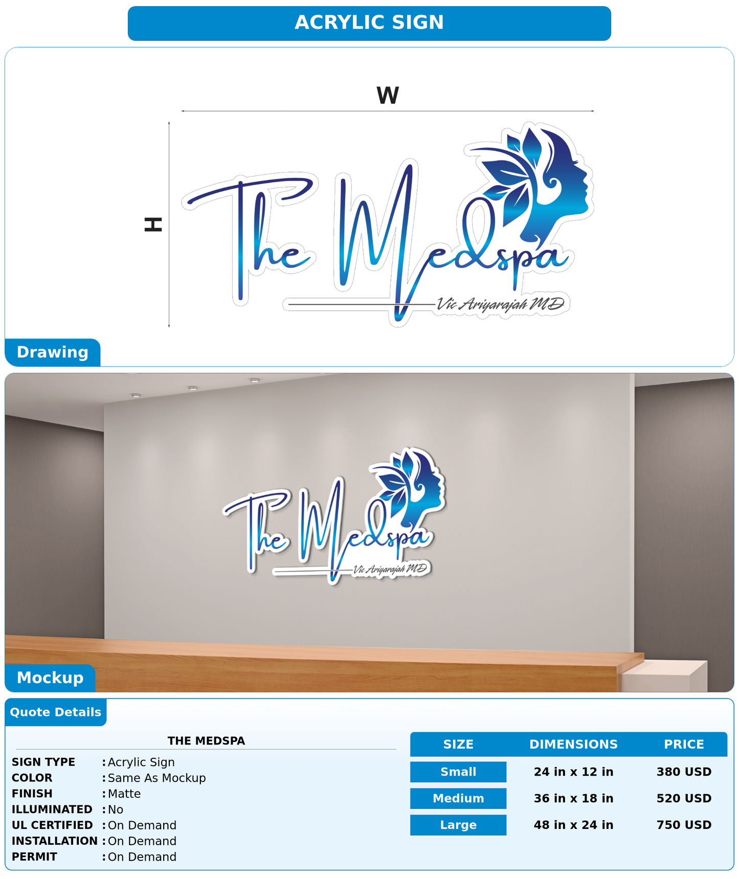 CUSTOM MOCKUP SIGN FOR THE MEDSPA
