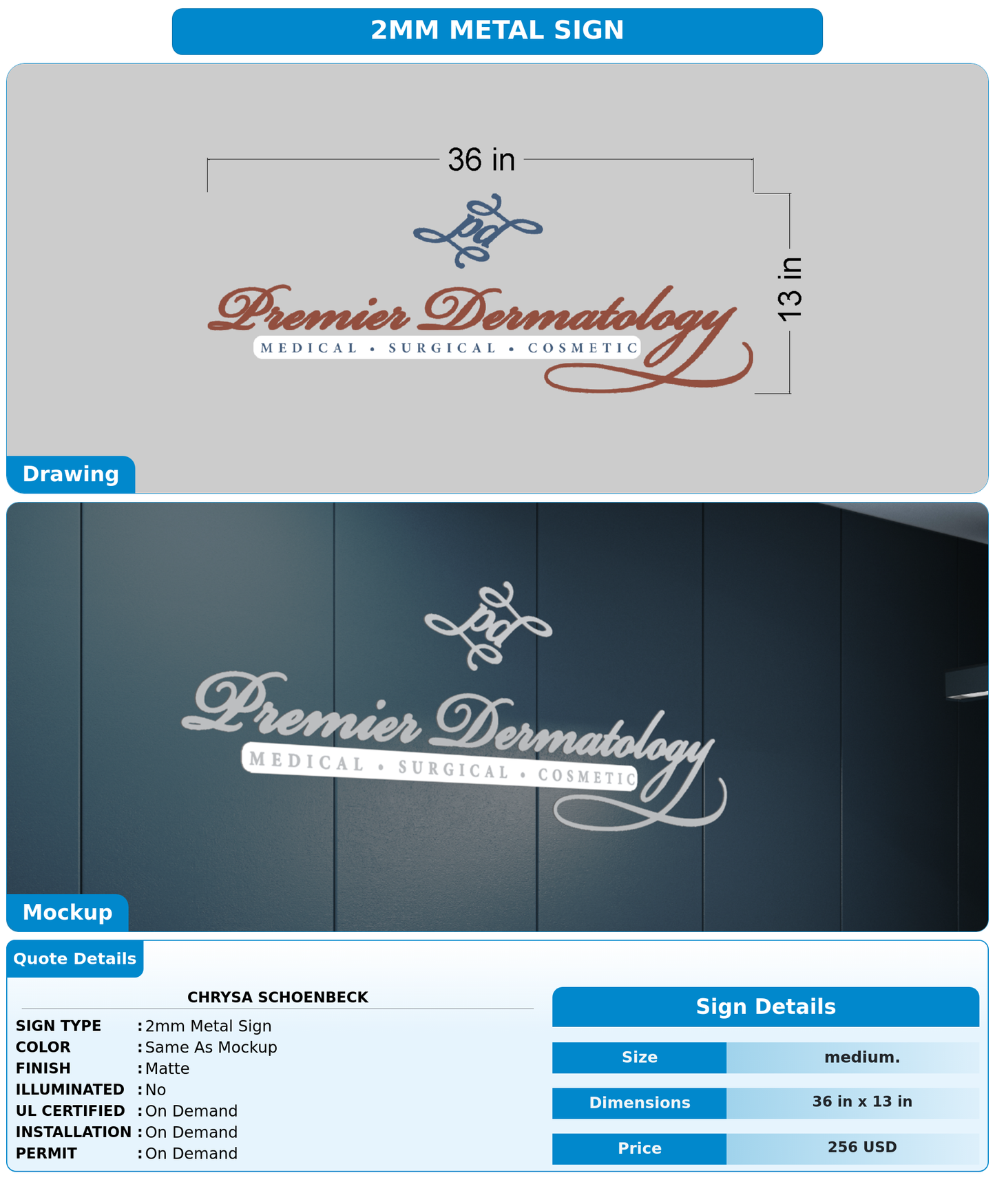 CUSTOM MOCKUP SIGN FOR Chrysa Schoenbeck
