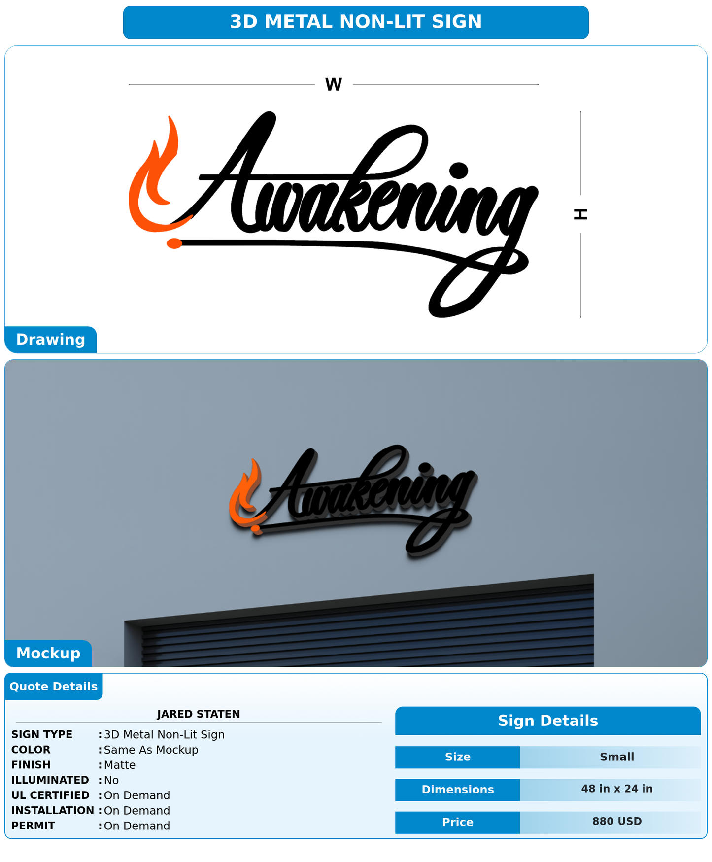 CUSTOM MOCKUP SIGN FOR Jared Staten