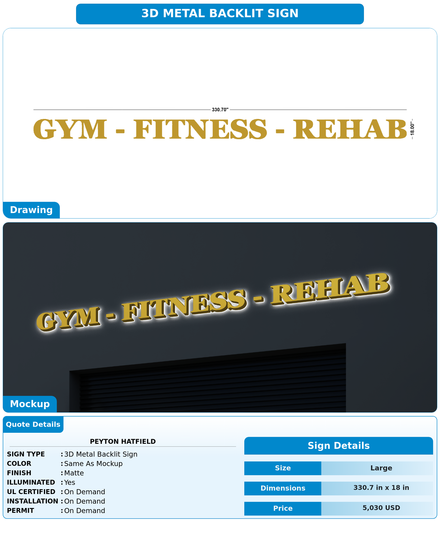 CUSTOM MOCKUP SIGN FOR Peyton Hatfield