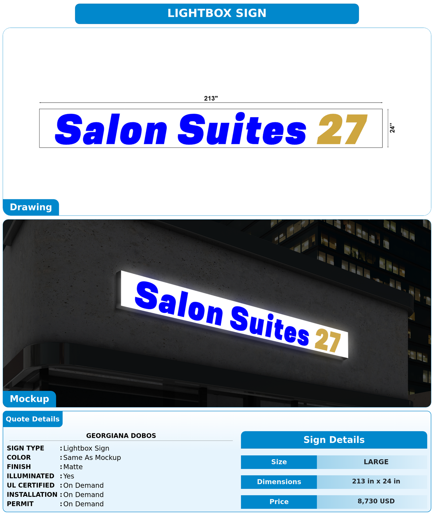 CUSTOM MOCKUP SIGN FOR Georgiana Dobos