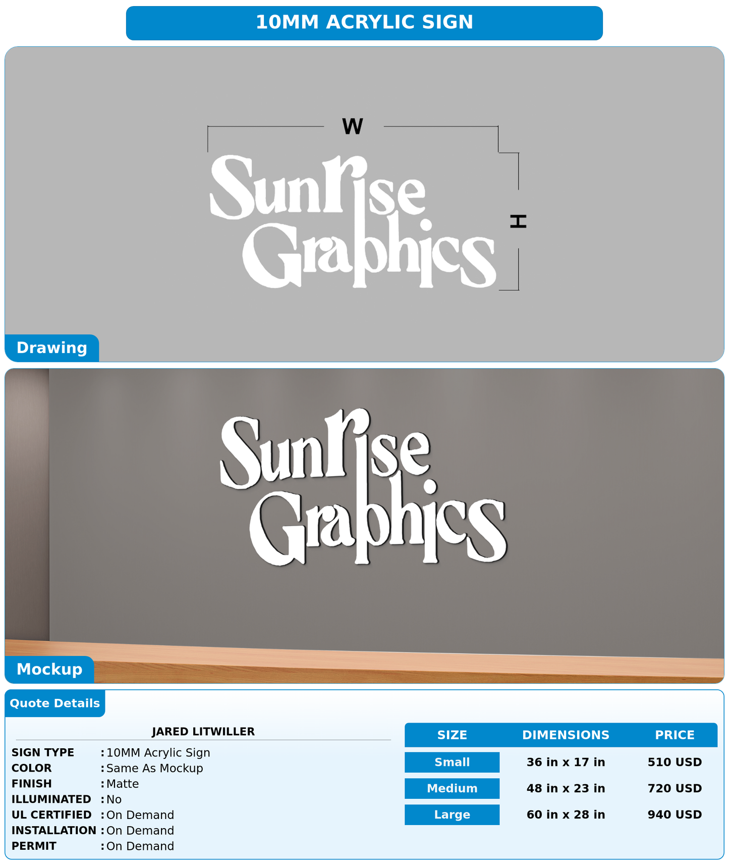 CUSTOM MOCKUP SIGN FOR Jared Litwiller