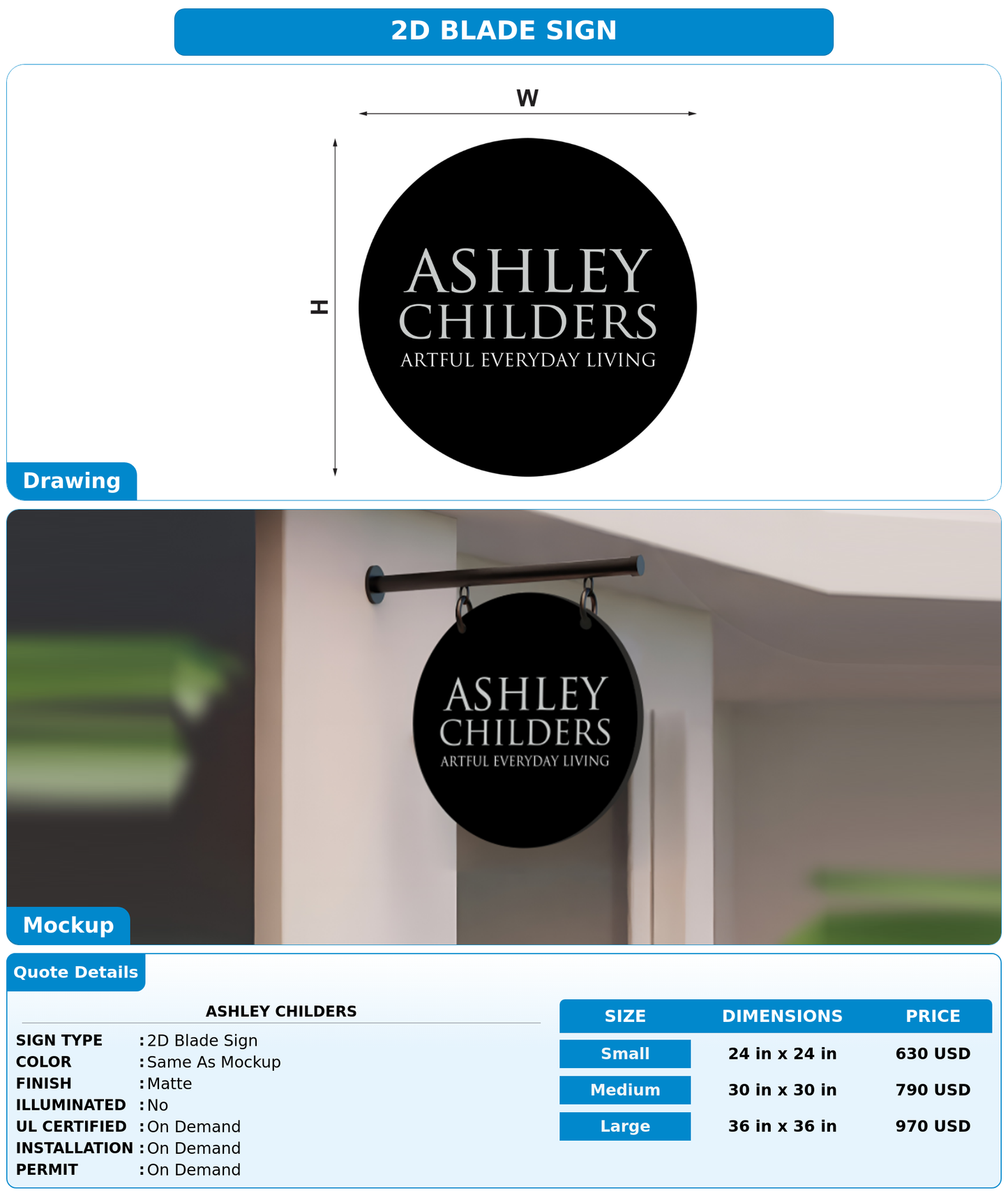 CUSTOM MOCKUP SIGN FOR Ashley Childers