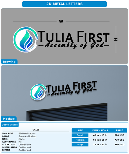 CUSTOM MOCKUP SIGN FOR Caleb