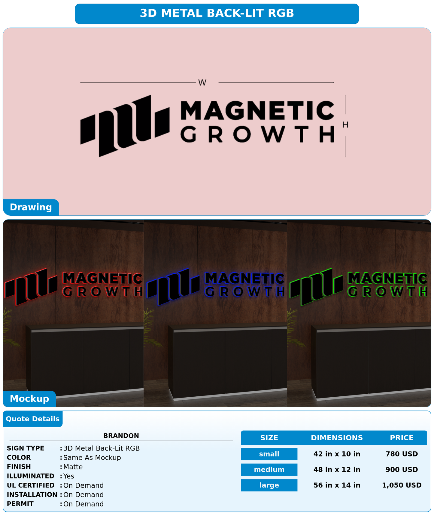 CUSTOM MOCKUP SIGN FOR Brandon