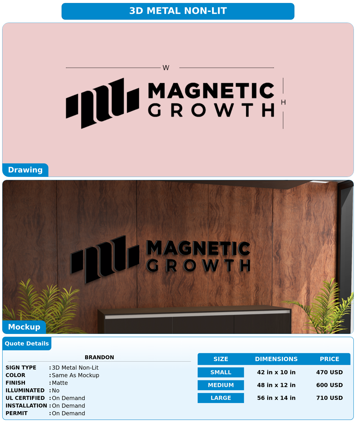 CUSTOM MOCKUP SIGN FOR Brandon