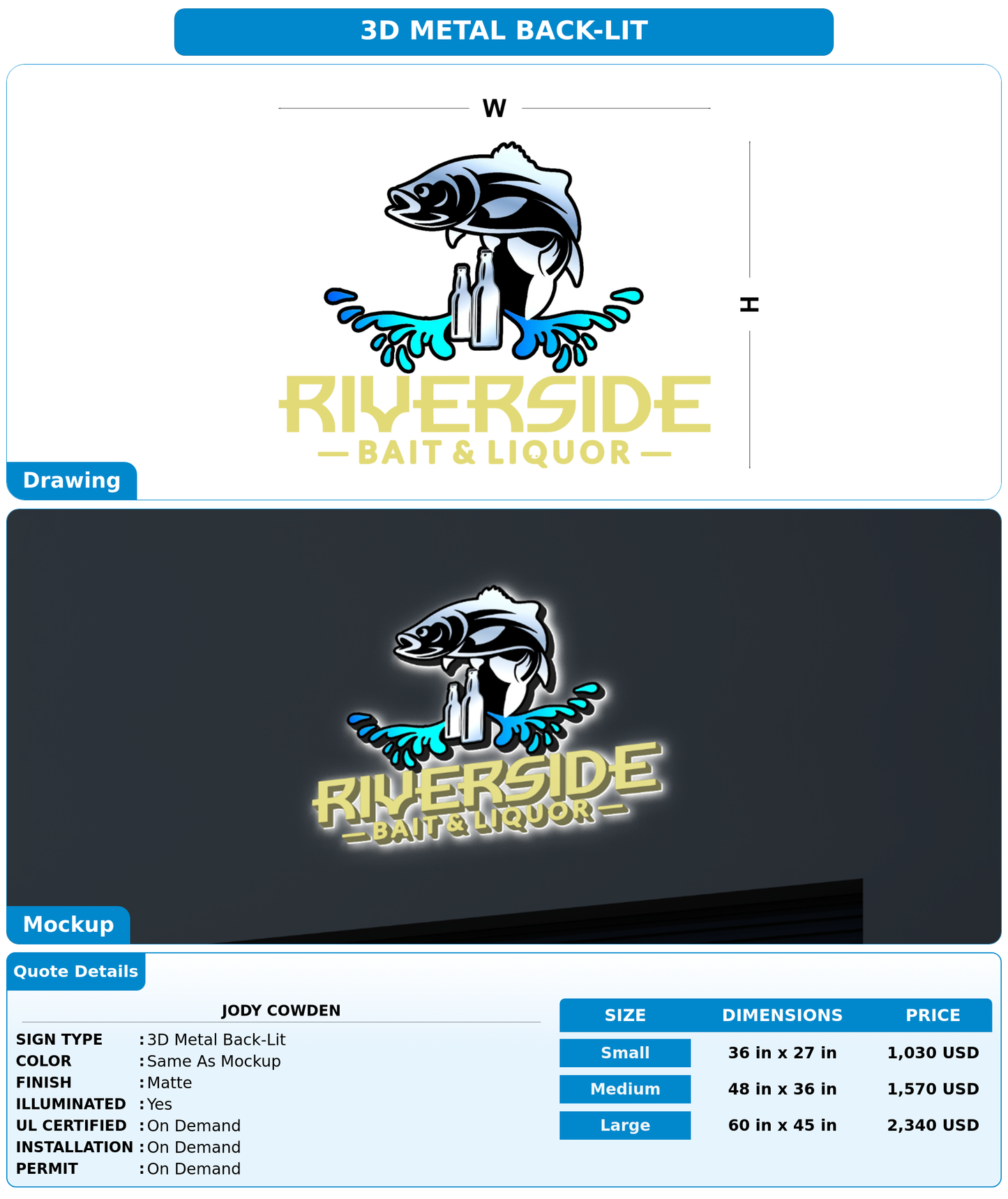 CUSTOM MOCKUP SIGN FOR Jody Cowden