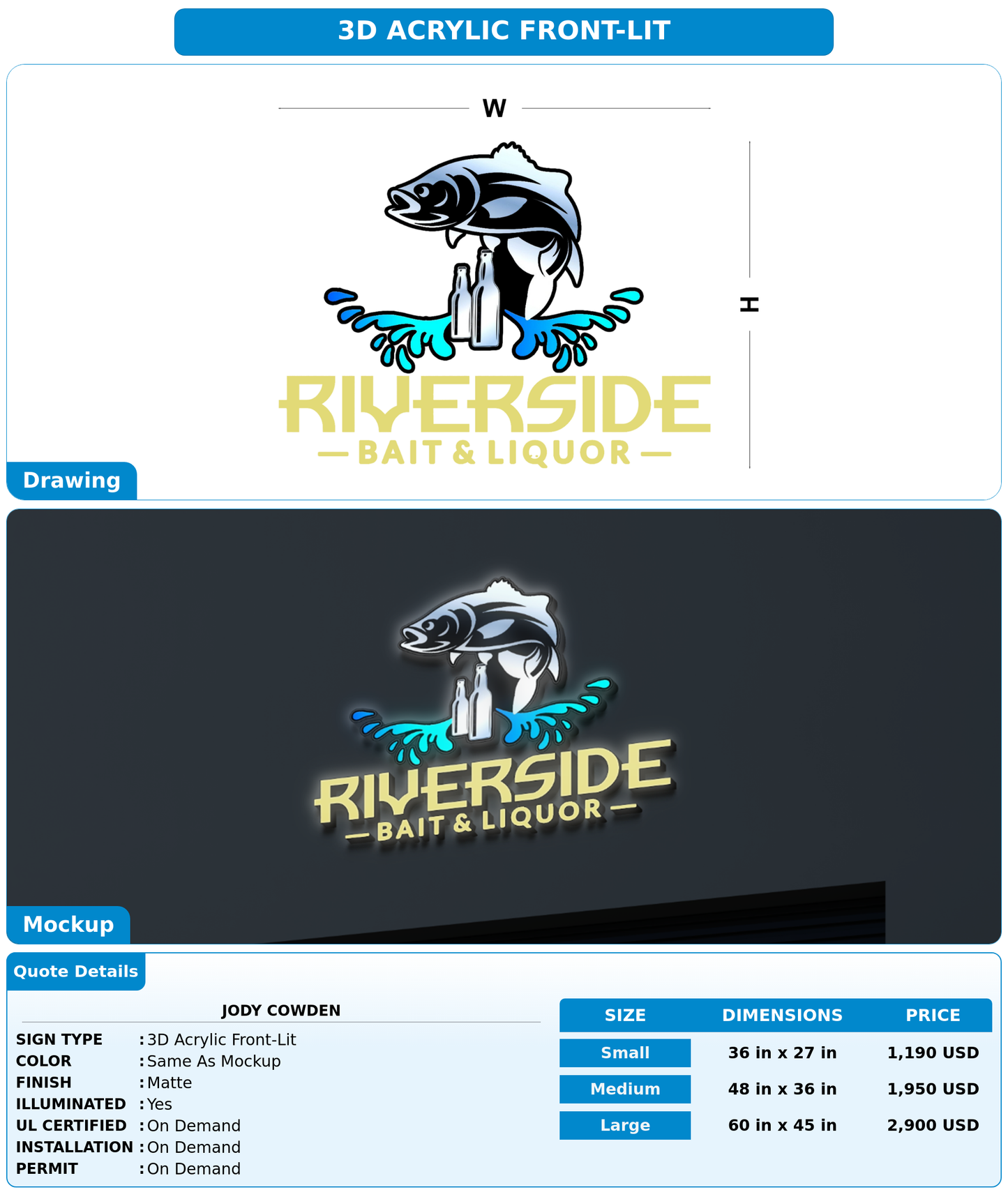 CUSTOM MOCKUP SIGN FOR Jody Cowden