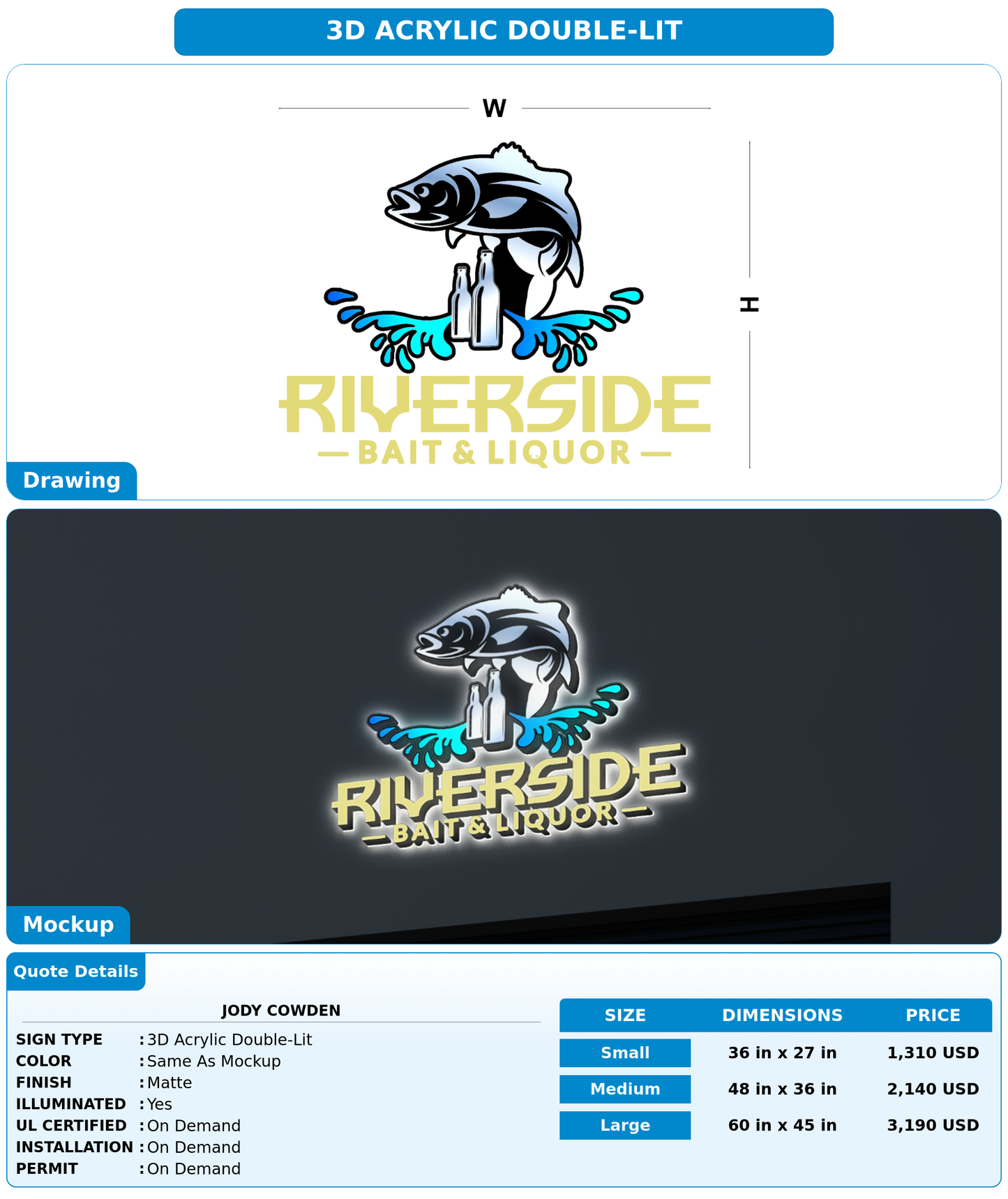 CUSTOM MOCKUP SIGN FOR Jody Cowden