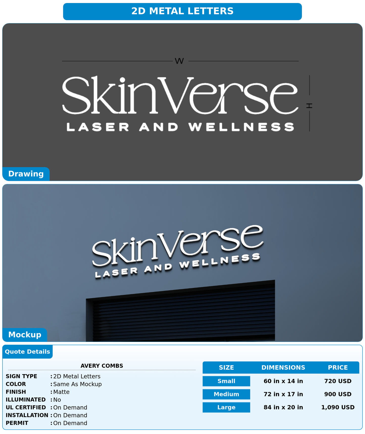 CUSTOM MOCKUP SIGN FOR Avery Combs