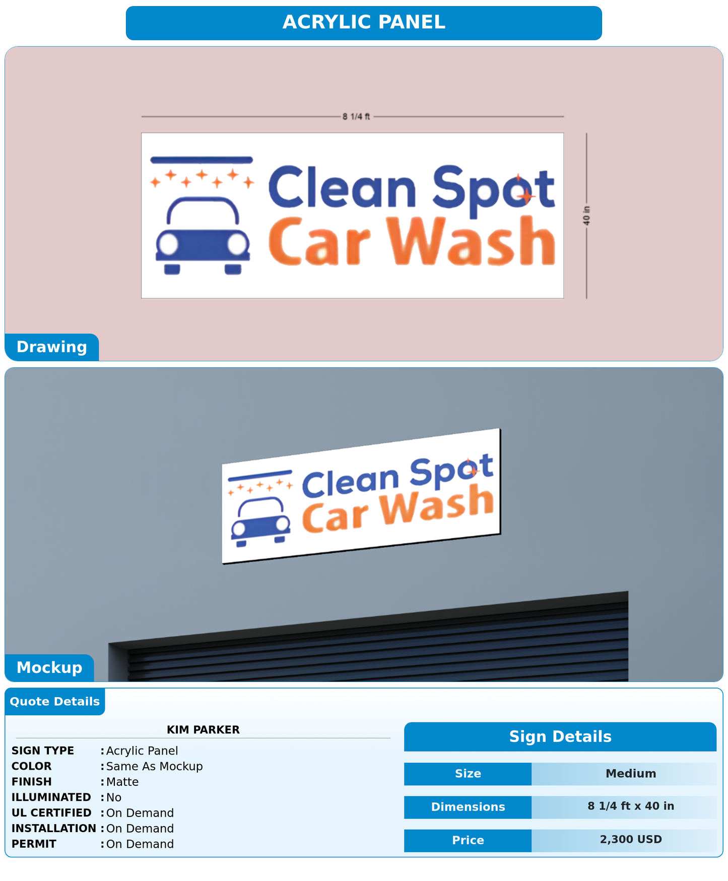 CUSTOM MOCKUP SIGN FOR Kim Parker