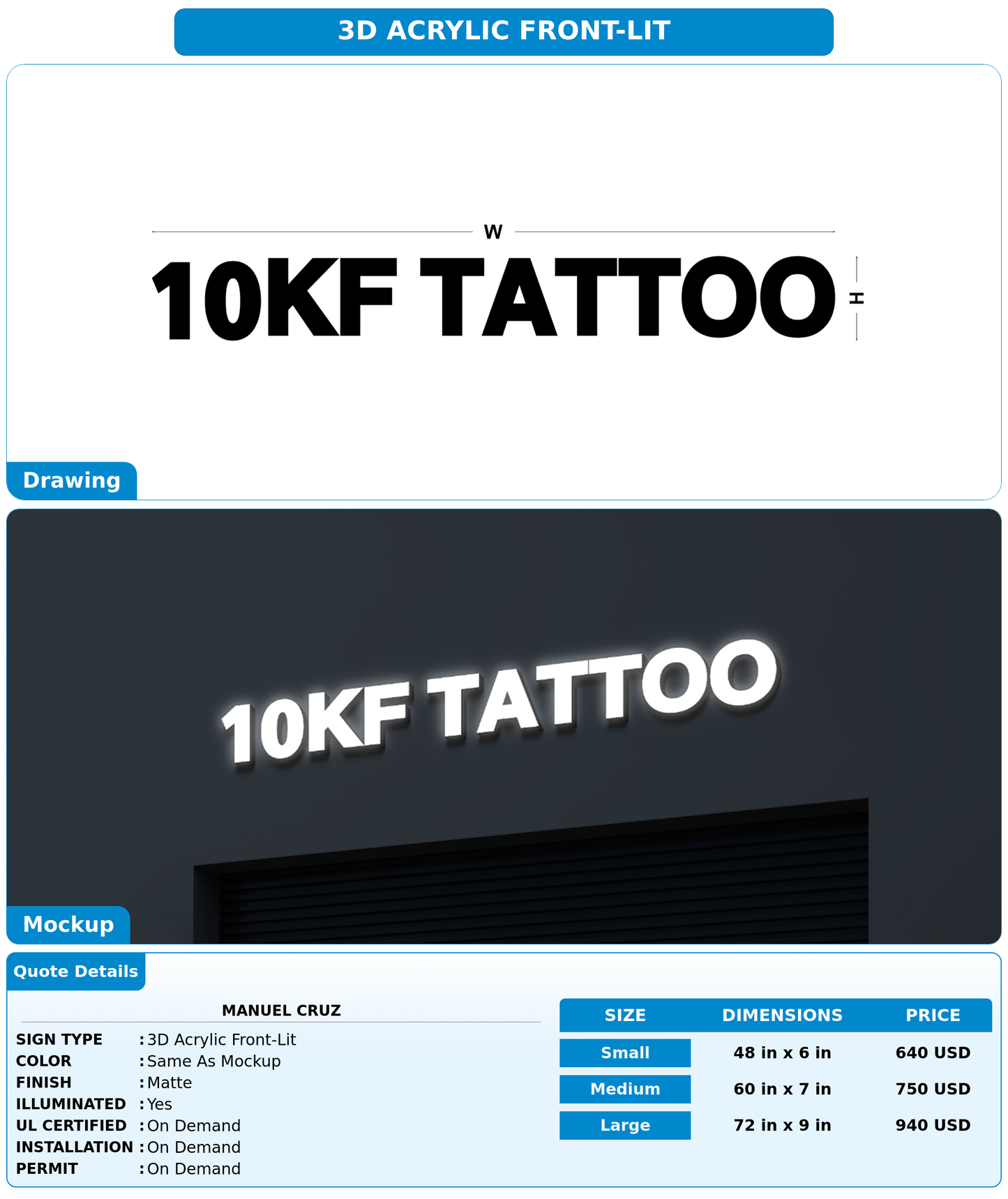 CUSTOM MOCKUP SIGN FOR manuel cruz
