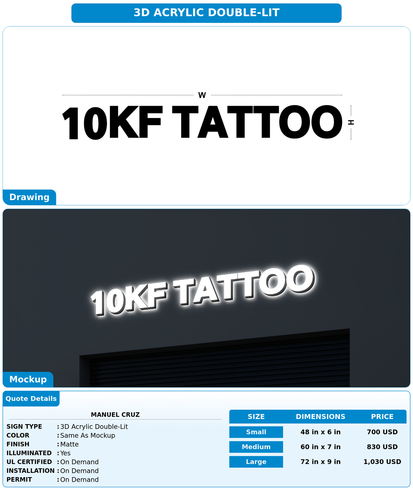 CUSTOM MOCKUP SIGN FOR manuel cruz