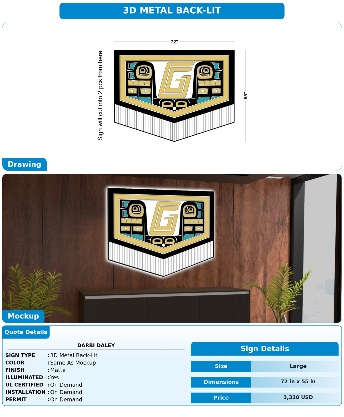CUSTOM MOCKUP SIGN FOR Darbi Daley