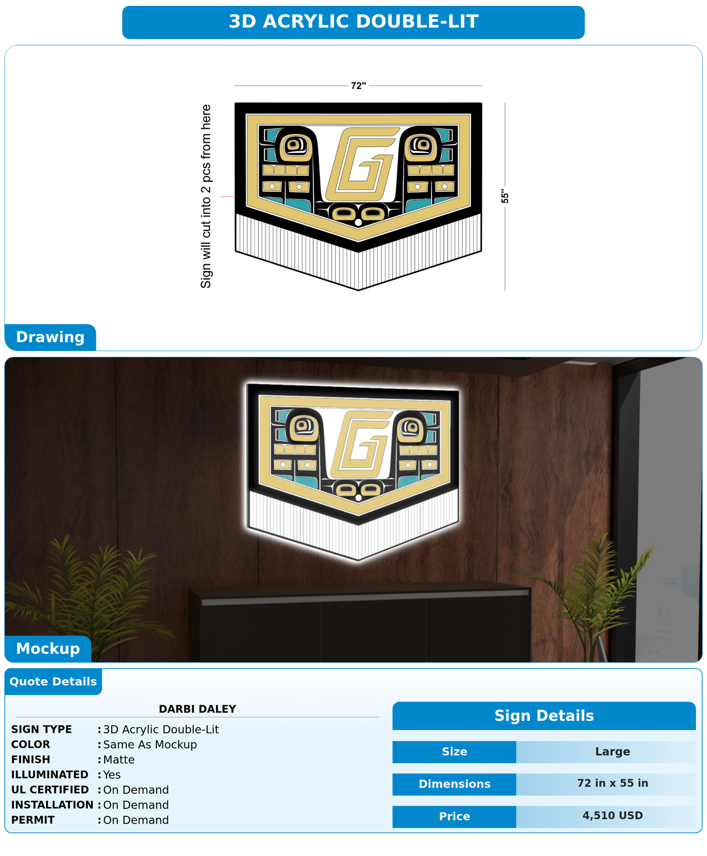 CUSTOM MOCKUP SIGN FOR Darbi Daley