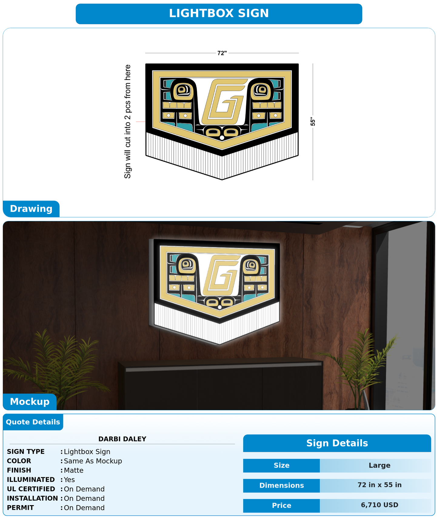 CUSTOM MOCKUP SIGN FOR Darbi Daley