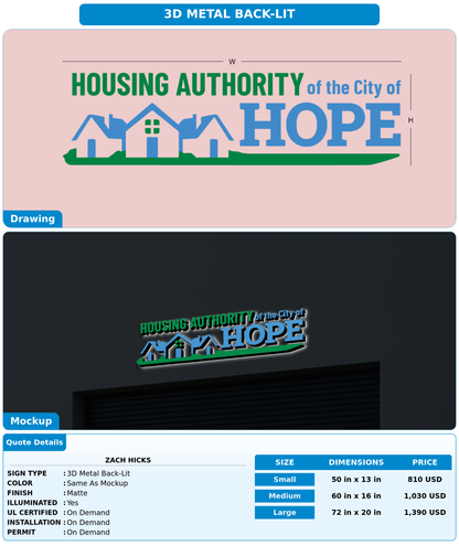 CUSTOM MOCKUP SIGN FOR Zach Hicks