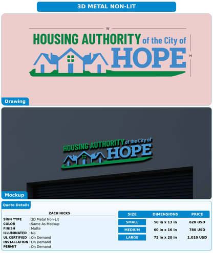 CUSTOM MOCKUP SIGN FOR Zach Hicks
