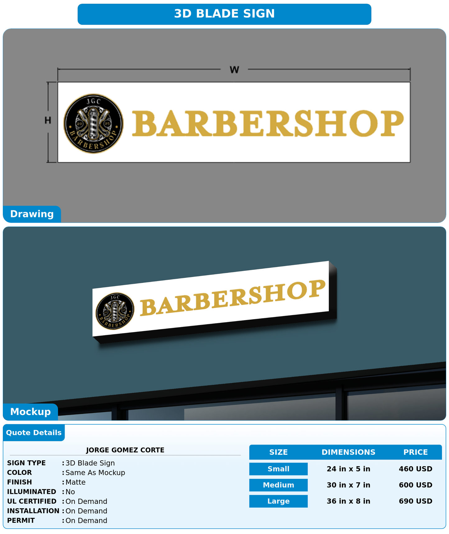 CUSTOM MOCKUP SIGN FOR JORGE GOMEZ CORTE