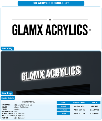 CUSTOM MOCKUP SIGN FOR Destiny Cota