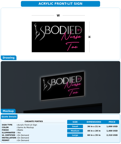 CUSTOM MOCKUP SIGN FOR Cheante porties