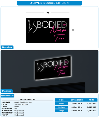CUSTOM MOCKUP SIGN FOR Cheante porties