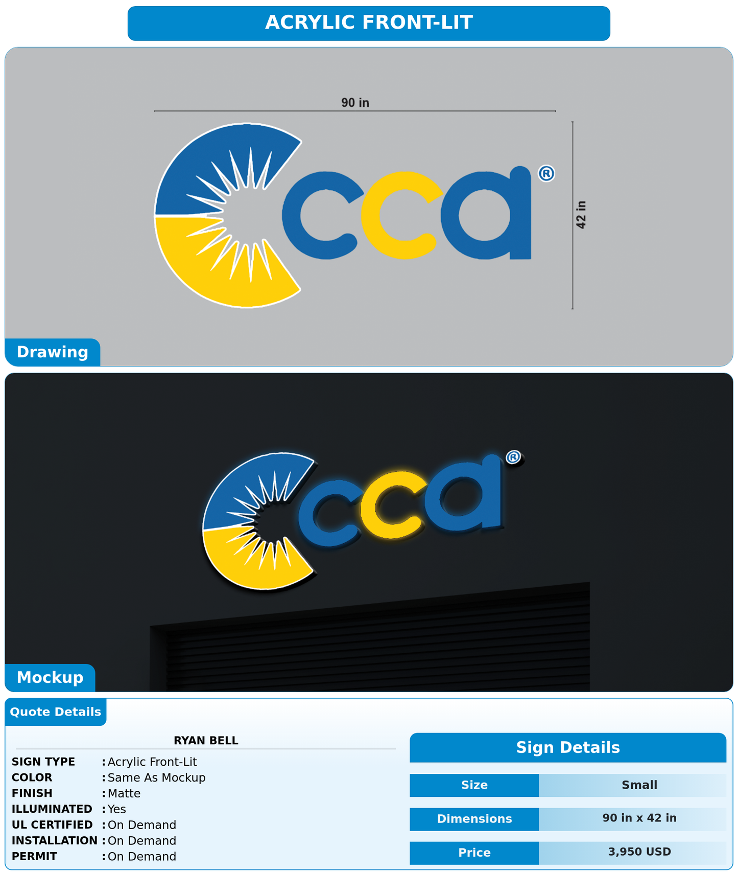 CUSTOM MOCKUP SIGN FOR Ryan Bell