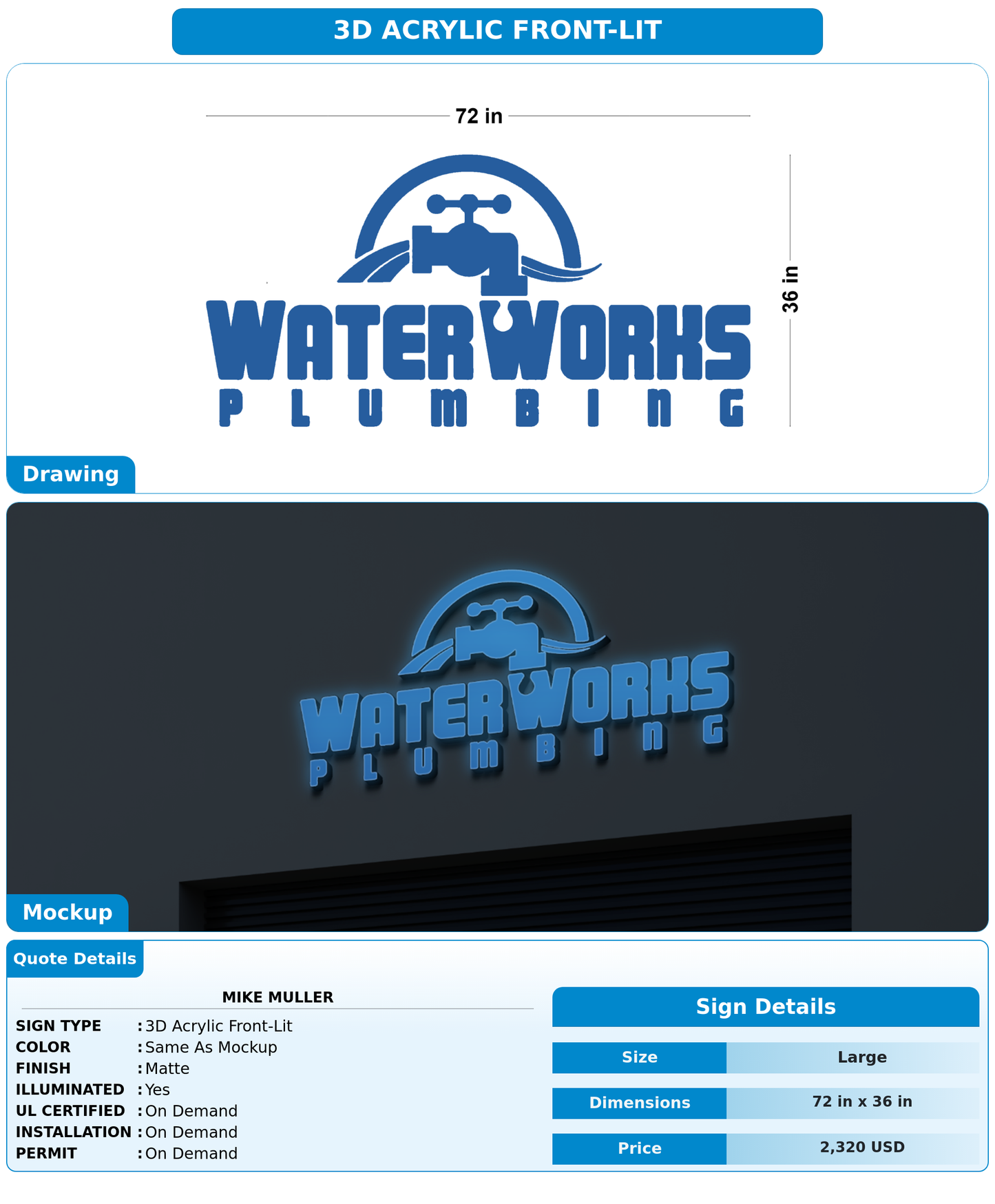 CUSTOM MOCKUP SIGN FOR Mike Muller