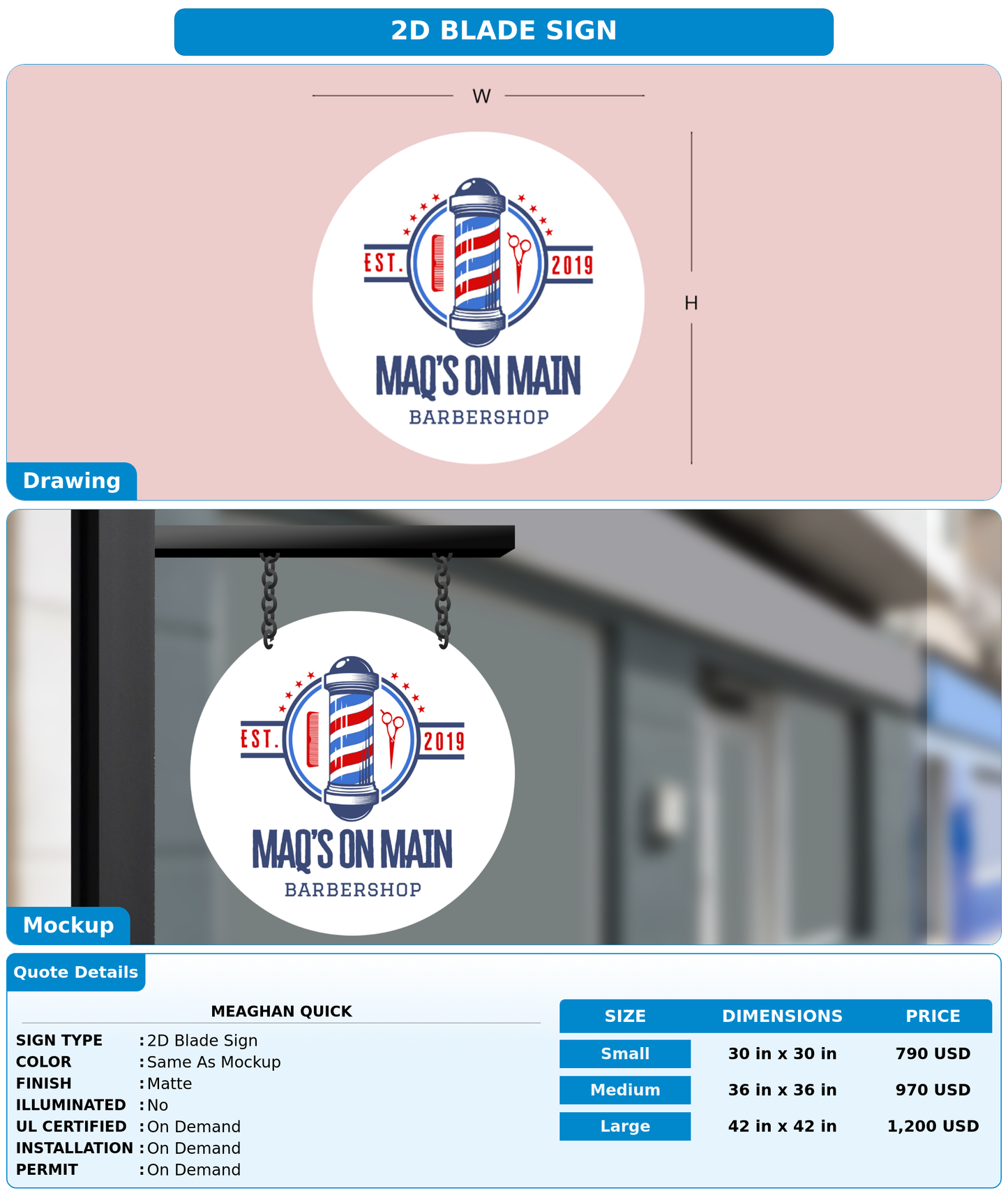 CUSTOM MOCKUP SIGN FOR Meaghan Quick