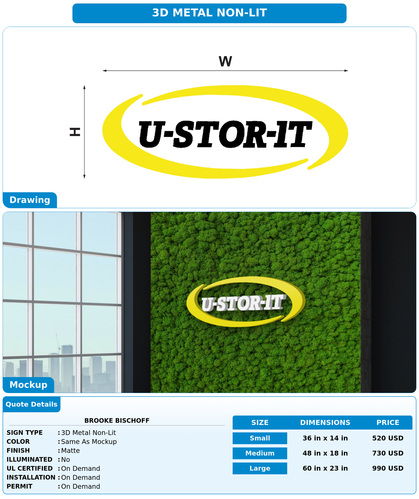 CUSTOM MOCKUP SIGN FOR Brooke Bischoff