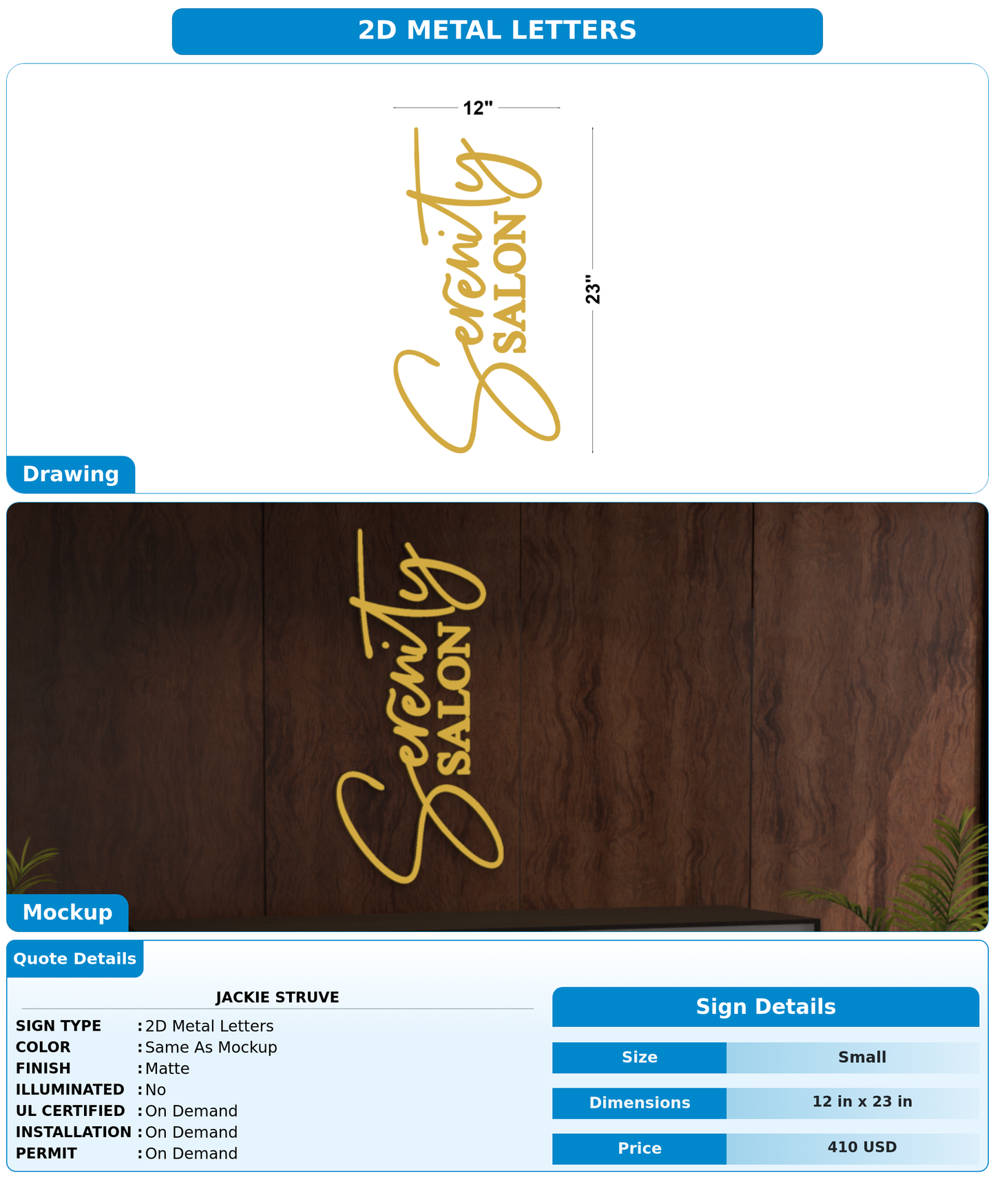 CUSTOM MOCKUP SIGN FOR Jackie Struve