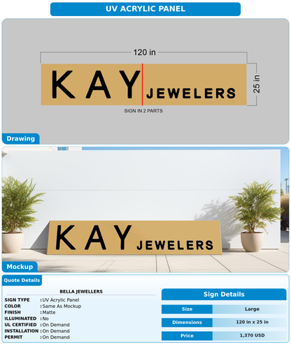 CUSTOM MOCKUP SIGN FOR Bella Jewellers
