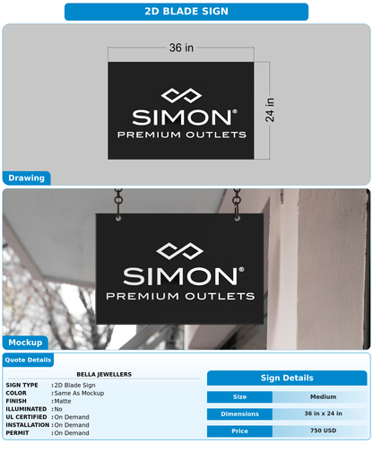 CUSTOM MOCKUP SIGN FOR Bella Jewellers
