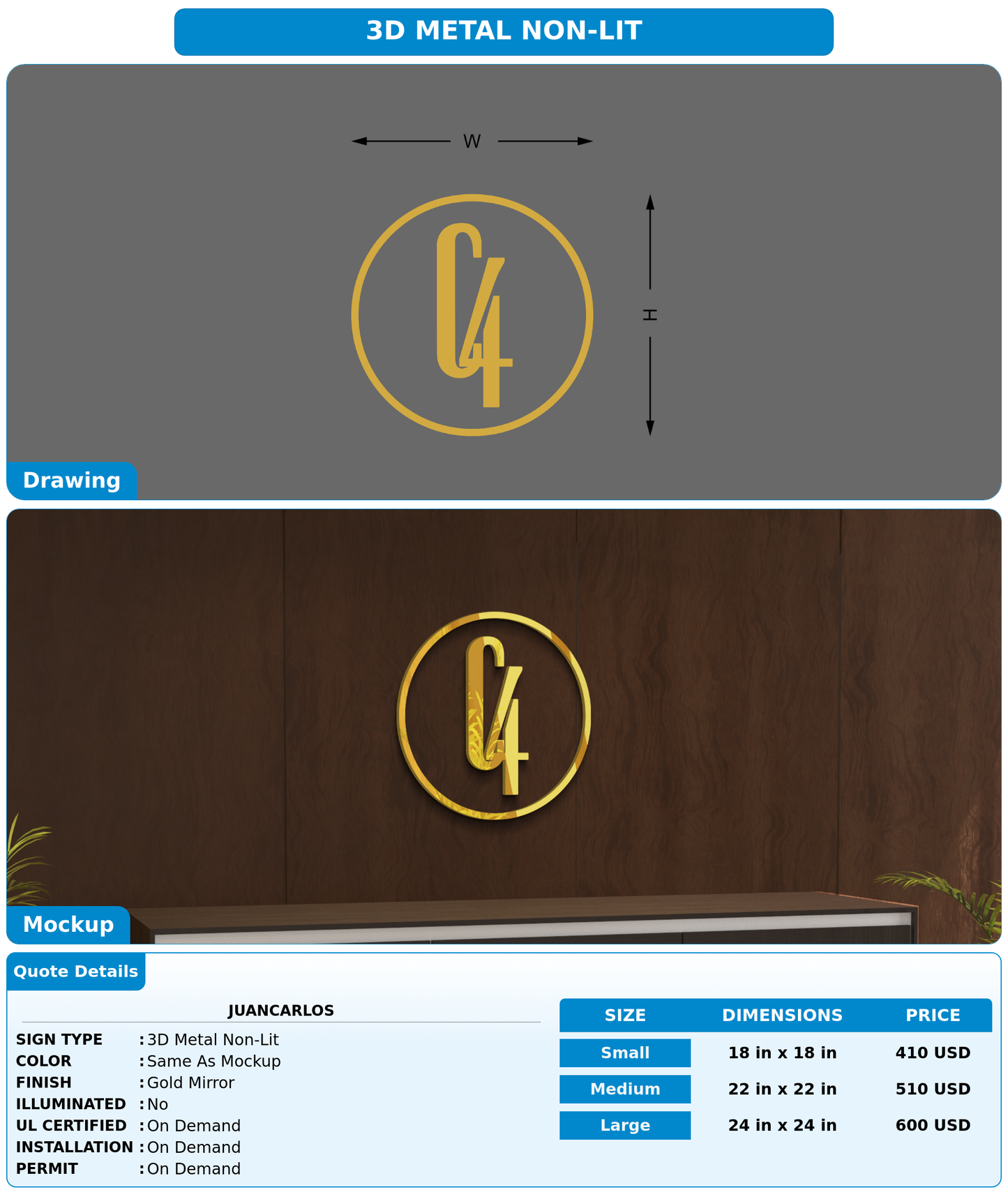 CUSTOM MOCKUP SIGN FOR JuanCarlos
