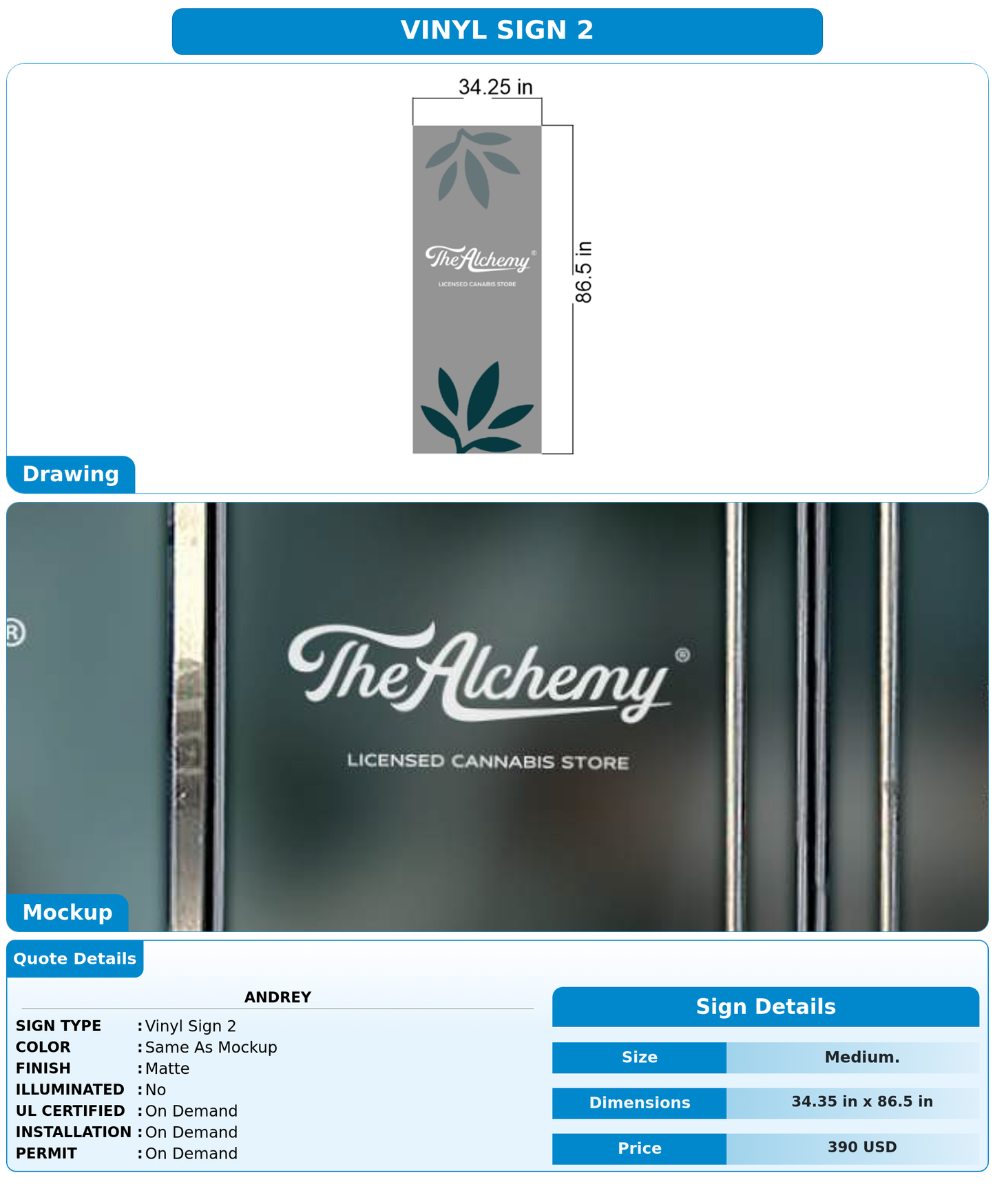 CUSTOM MOCKUP SIGN FOR Andrey