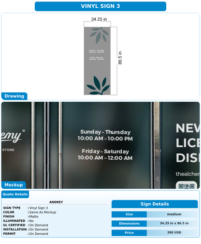 CUSTOM MOCKUP SIGN FOR Andrey